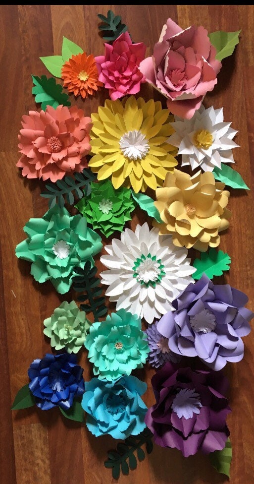 Paper Flowers/large Paper Flowers/tropical Paper Flower/pink Etsy