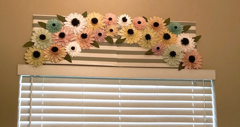 Paper Window Valance Paper Flowers/paper Daisy Display/pastel Paper Daisies/daisy Paper ...