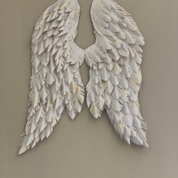 Paper feathers/paper wings/paper angel wings/nursery paper feathers/angel paper feather wings/paper feather wings/memorial paper feathers