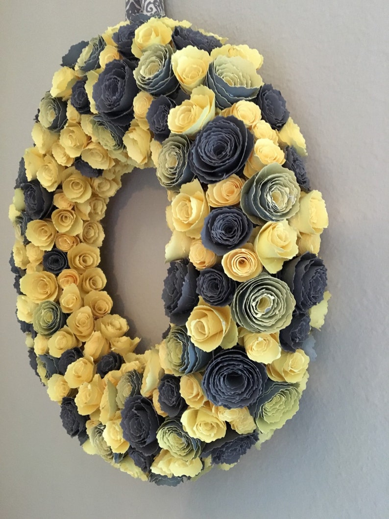Paper Flowers/yellow Paper Flowers/gray Paper Flowers/yellow Etsy