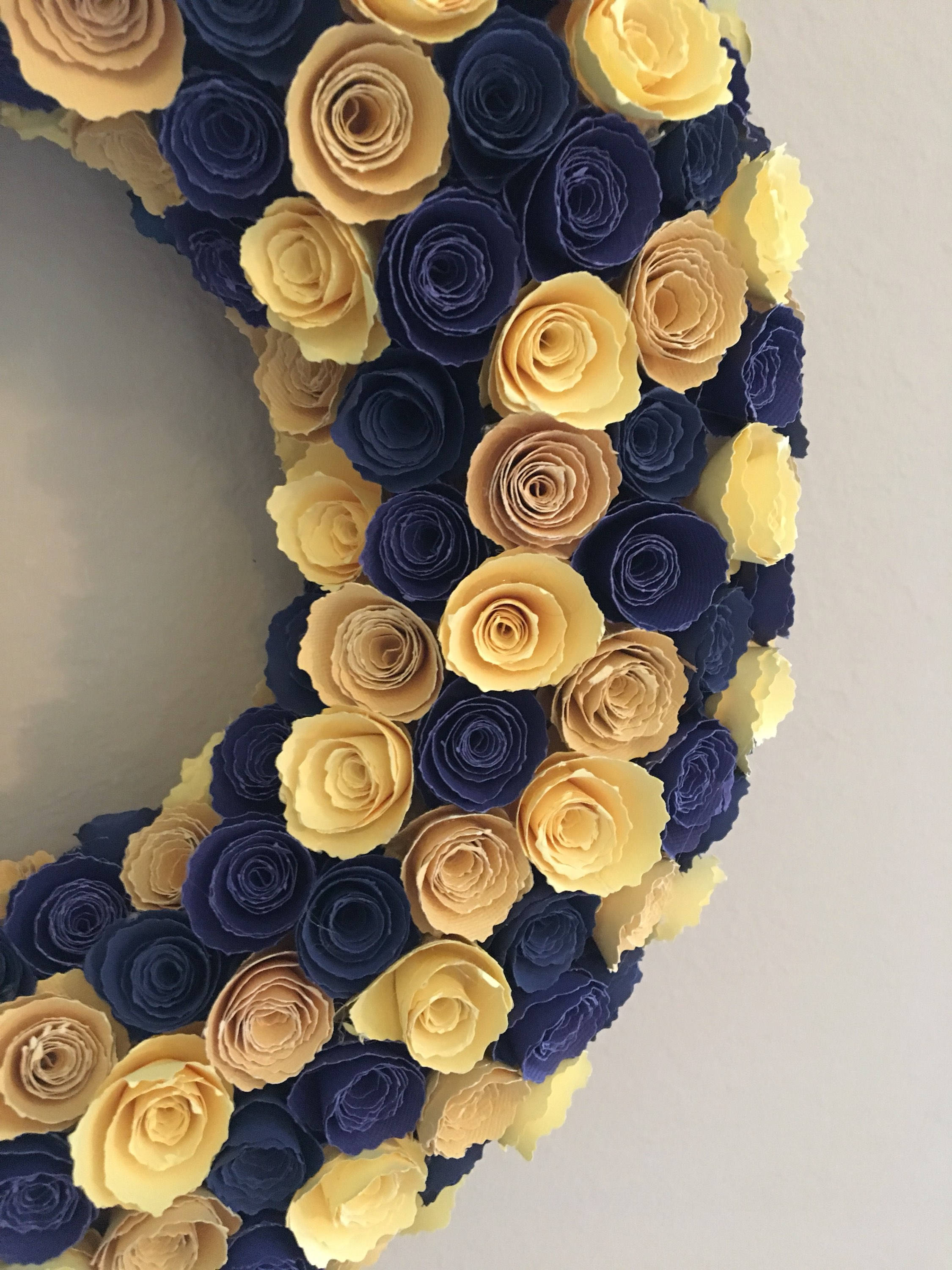 Yellow paper flowers/indigo blue paper flowers/light yellow Etsy