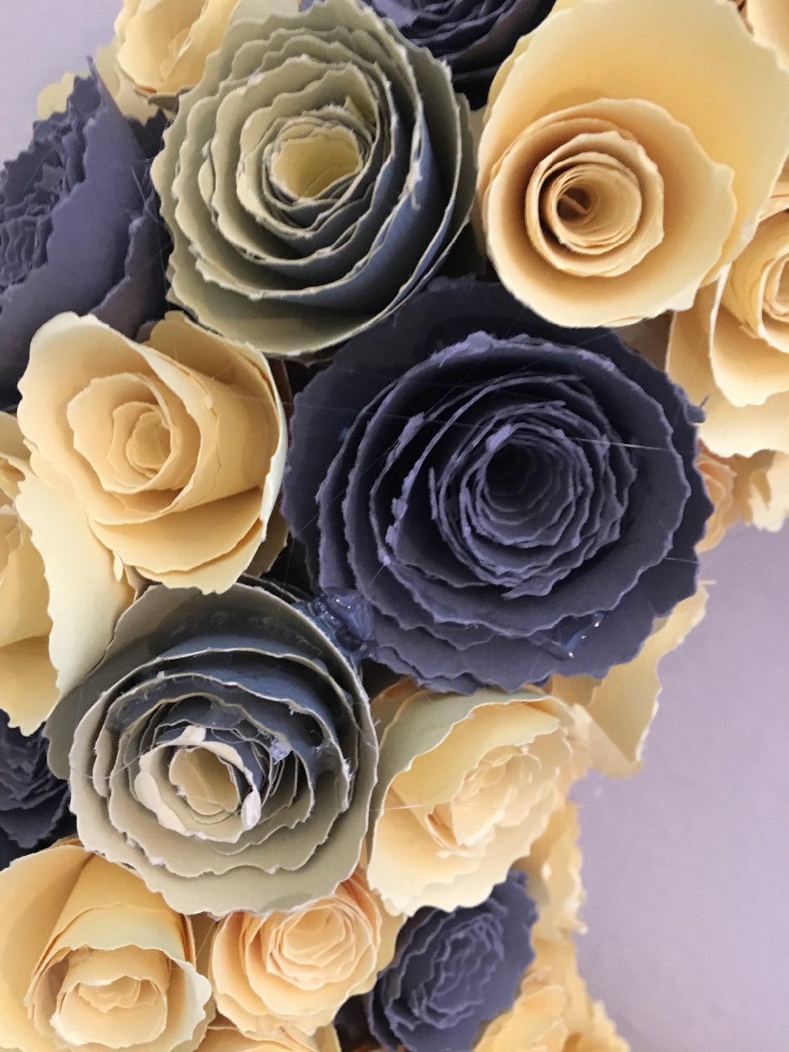 Paper Flowers/yellow Paper Flowers/gray Paper Flowers/yellow Etsy