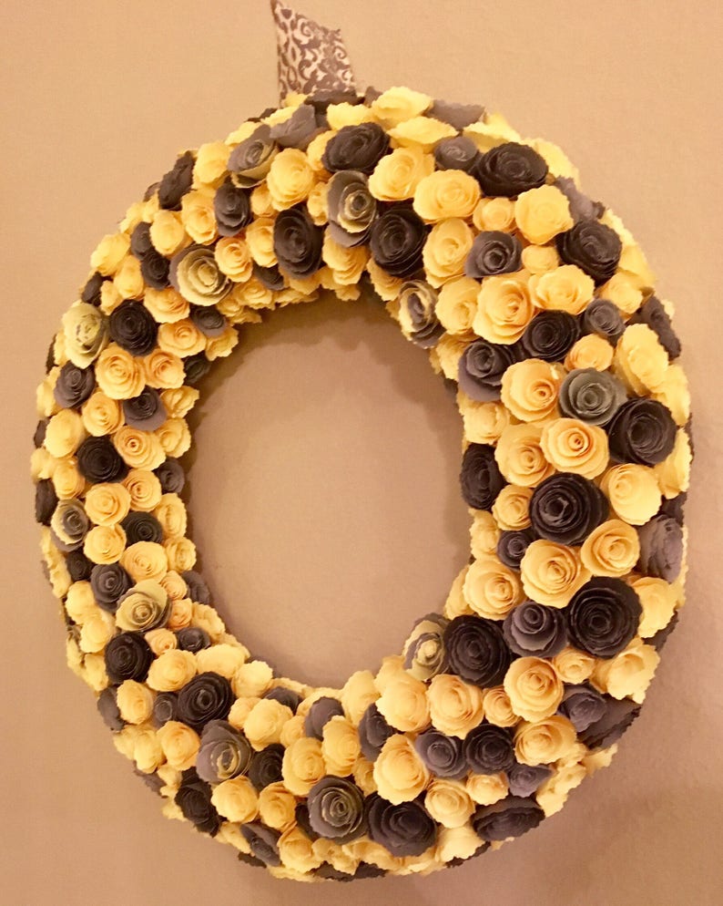 Paper Flowers/yellow Paper Flowers/gray Paper Flowers/yellow Etsy