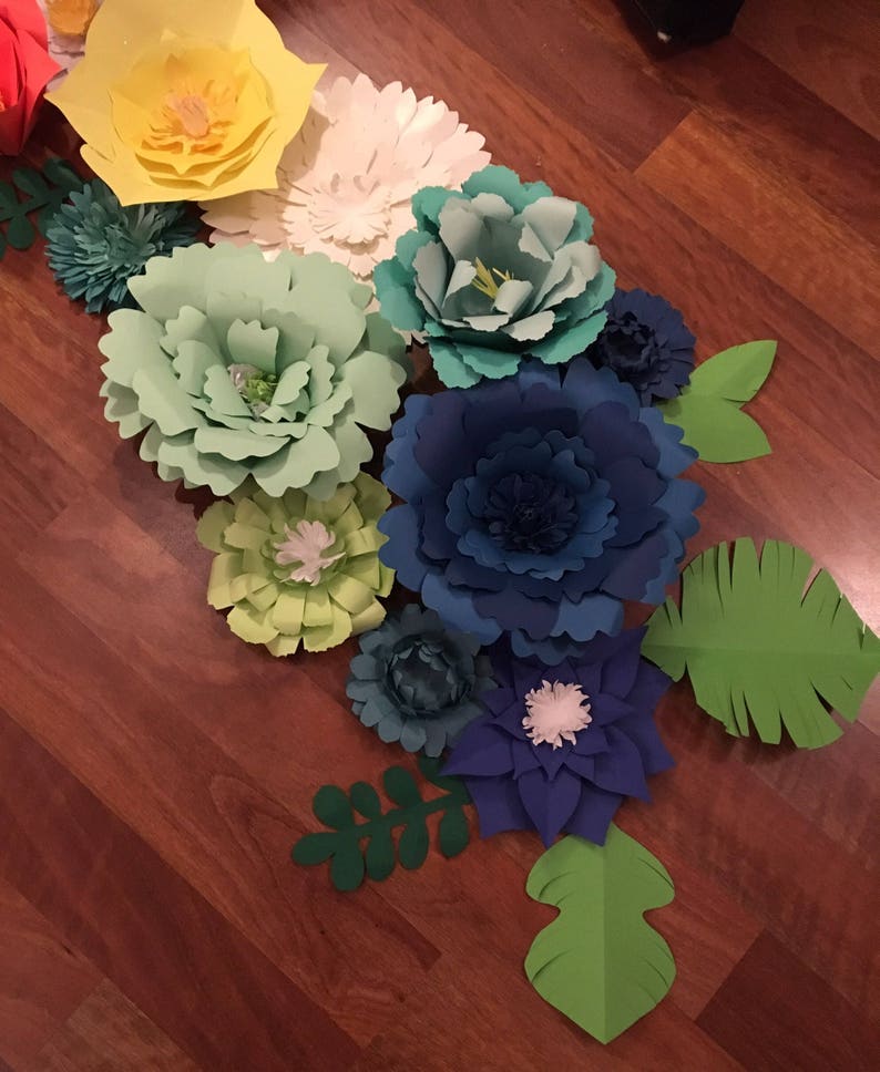 Paper Flowers/large Paper Flowers/tropical Paper Flower/pink Etsy