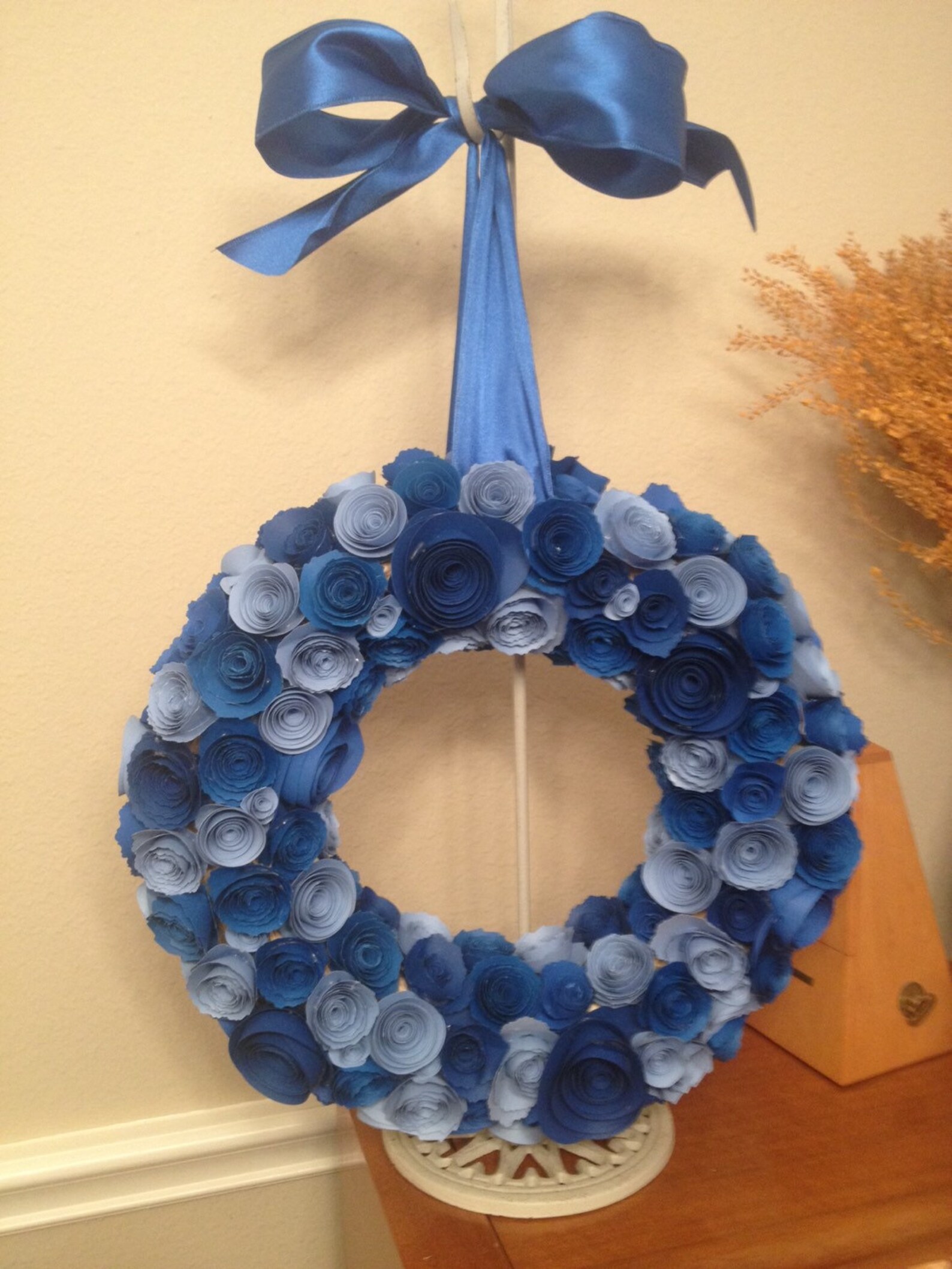 Paper Flowers /navy Blue Paper Flowers/baby Blue Paper Etsy