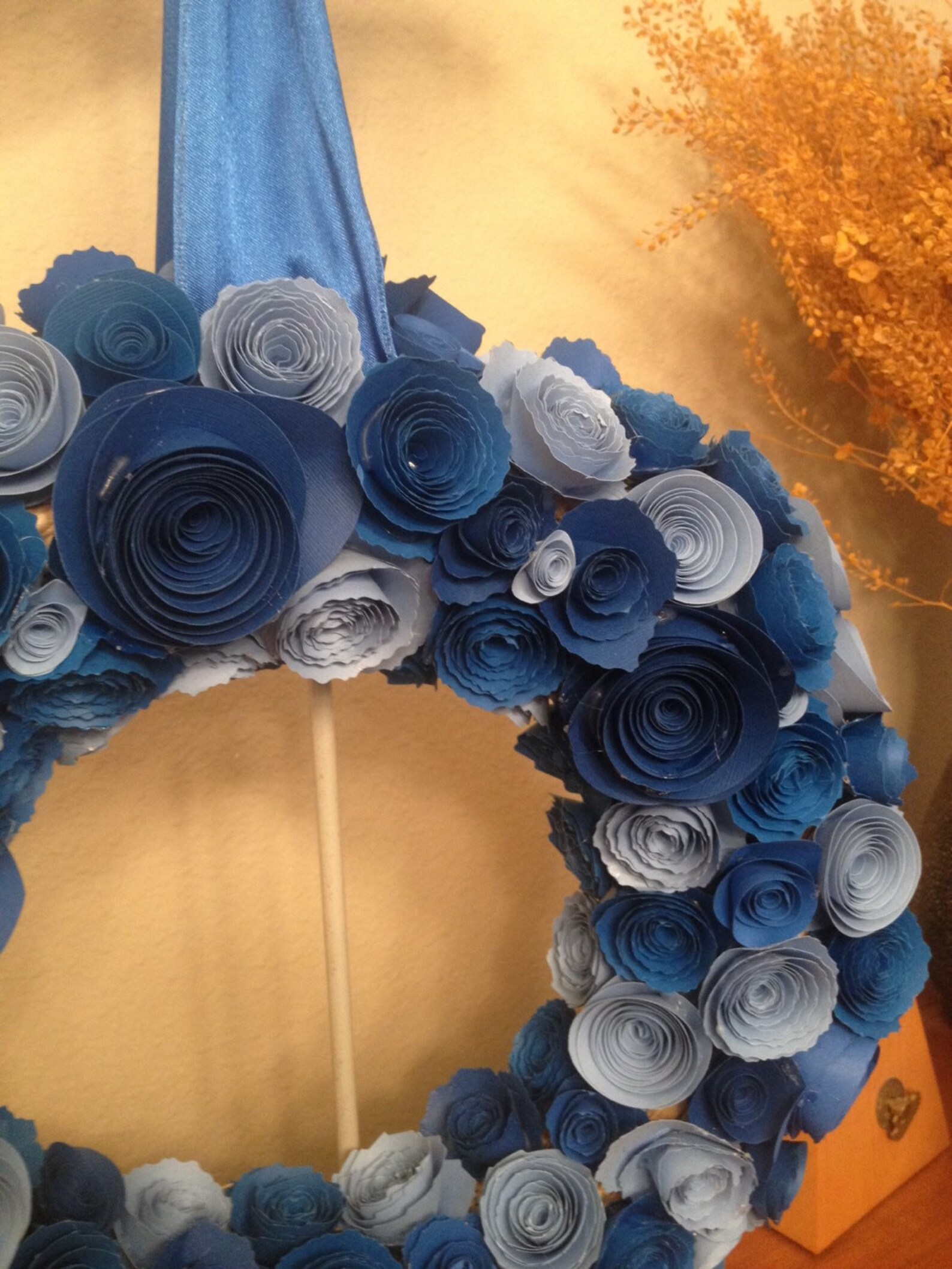Paper Flowers /navy Blue Paper Flowers/baby Blue Paper Etsy