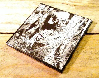 The Walking Dead, zombie, ceramic tile, comic book, drink coaster, Robert Kirkman, Negan, barware