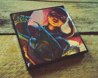 Game of Thrones, Daenarys Targaryen, ceramic, tile, comic book, drink coaster, the Khaleesi, mother of dragons