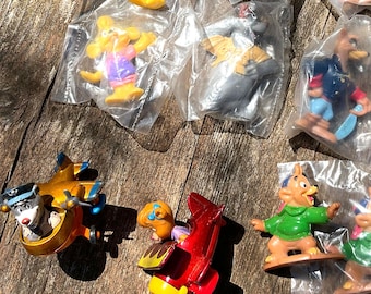 1991 Kelloggs Rescue rangers Disney Afternoon TV cartoon 2” pvc vinyl figures lot of 11 toys two with vehicles airplane