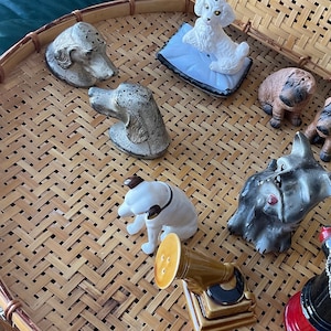 Hond zout peper shakers KIES 1, metalen JB Jennings pointer setter hoofden, nipper rca zijn meesters stem, witte poedel kussen cadeau moeder vader