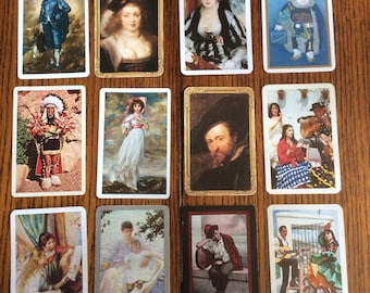 Swap cards people ladies lot of 12 single cards boy sleeping Spanish dancer native asian fine art painting gaugain duchess mother child