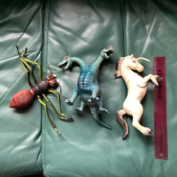 Imperial Animal Toy Lot Mixed 1980s Rubber Plastic Figures Big