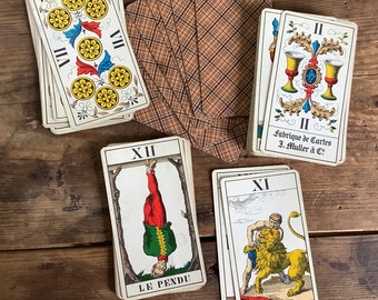 Tarot replacement card single IJJ swiss French 1970s us Games Systems AG Muller plaid, to replace lost damaged for crafts spells altar gift