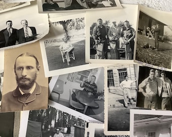 Mixpakket van 20 vintage foto's van mannen.