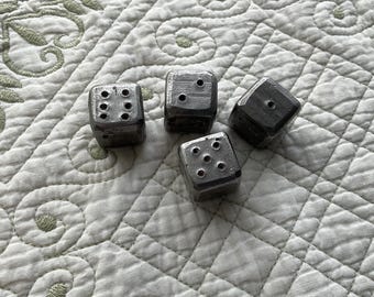 Metal dice hand made shop class project 2cm steel set of 4 very heavy solid game pieces six sided