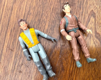The real ghost busters 1986 Peter venkman 2 figures fright features eyes hair pop brown yellow grey no accessories play wear Columbia 80 toy