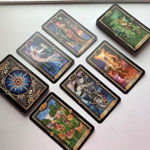 Jeu de cartes de fortune sombre tarot doré unique, pour remplacer les cartes de tarot perdues ou endommagées, pour la méditation, faire un collage d'art de pont de pie