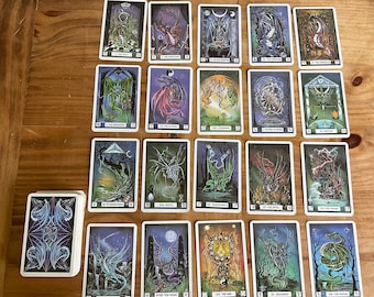 Tarot replacement card The Dragon Tarot 1995 blue wing back delicate dragon illustrations Terry Donaldson Peter Pracownik Us Games Systems