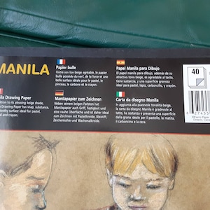 Toned drawing paper, Manila pad 40 sheets, brand new fierro brand beige mid-tone color pages, 9x12 sketch book pad, art crafts kids pastels image 8