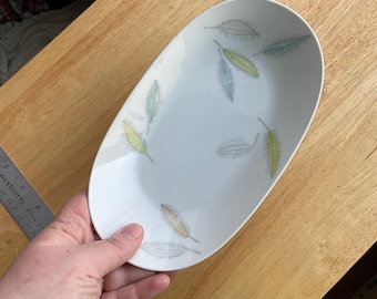 Rosenthal selb Germany oval spring leaves serving platter excellent bunte blatter 50s 60s nature pattern 5.5” x 9.5” Easter dinner family
