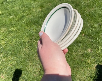 Vitrified Hotel ware oval soap dish lot of 4 Globe Pottery Co Canadian Tumbler Toronto Shelton England restraunt ware dipping sauce bowl set