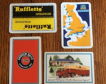 Swap cards vintage advertising lot of 4 single cards North American van lines truck sealink british ferries andrew baile coal rufflet tape