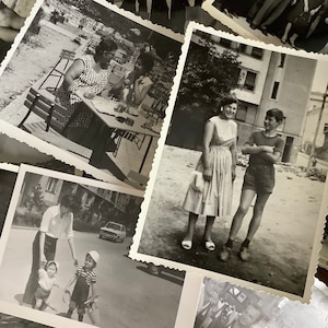 Vintage photos 25 old photographs mixed lot of 1950s 70s black white photos collage art to frame display junk journal glue gift for crafter