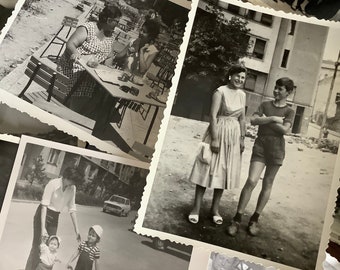 Vintage photos 25 old photographs mixed lot of 1950s 70s black white photos collage art to frame display junk journal glue gift for crafter