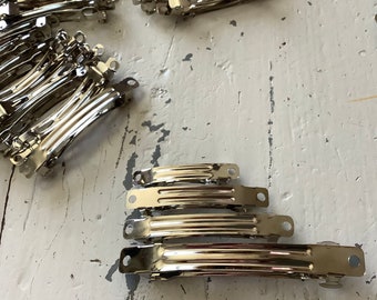Hair clip blanks 10 pc lot metal alligator snap clips for embroidery, ribbon bows, native bead weaving, beading loom 4cm 5cm 6cm 8cm
