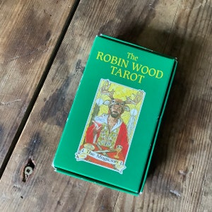 Vintage 1990 Robin Wood Tarot Deck en Green Box Mejore su práctica espiritual con cartas de tarot místico conjunto completo con guía