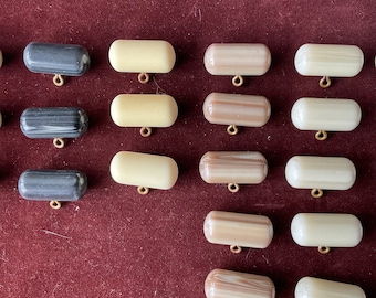 Botões de alternância vintage creme caramelo redemoinho extrudado primeiros plásticos escolha conjunto grande mod mínimo 30mm manto casaco suéter haste 1960s 243-26