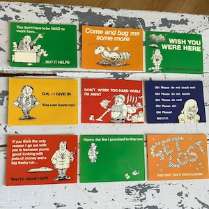 Bold postcards lot, illustrated jokes, Cute humour, unused postcard lot for postcrossing, letter writing or collecting