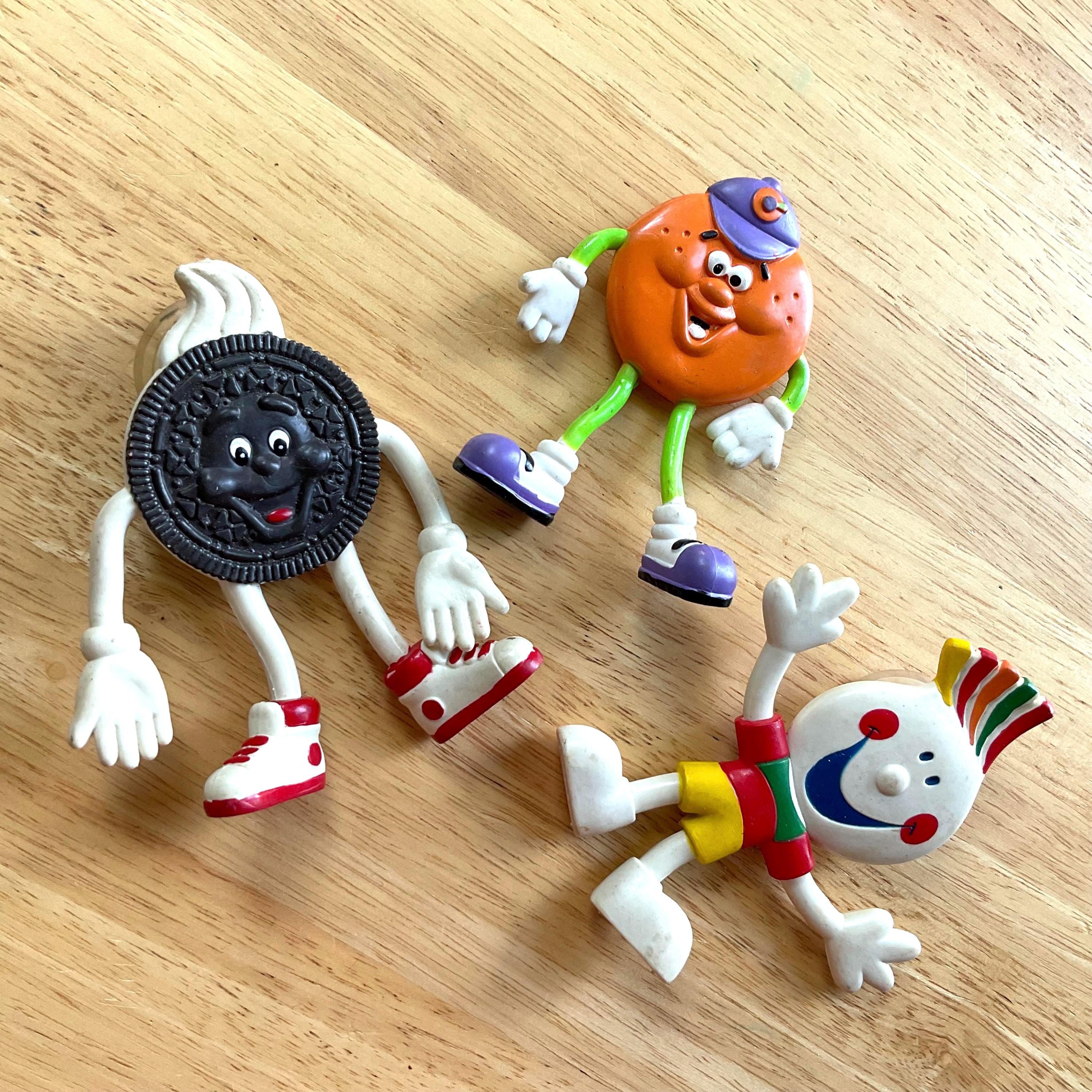Vintage Oreo Chips Ahoy Orange Julius Bendy Toy Figures Two With