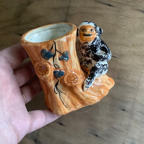 Vintage Ceramic Monkey Planter Made in Japan Pen Cup - Etsy