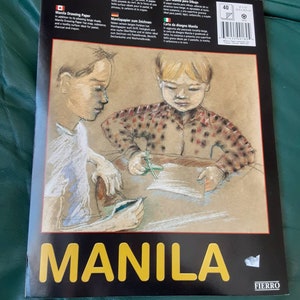 Toned drawing paper, Manila pad 40 sheets, brand new fierro brand beige mid-tone color pages, 9x12 sketch book pad, art crafts kids pastels