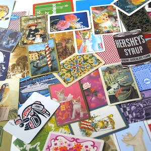 40 cartes à jouer avec des dos différents, à utiliser pour un journal indésirable, des étiquettes-cadeaux, à échanger des « cartes à échanger », à ranger avec les lettres de votre correspondant.