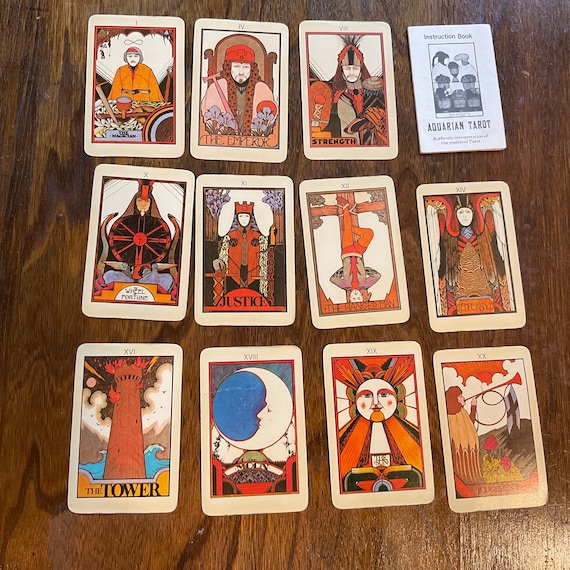 Tarot Replacement Card Aquarian Tarot (dark Tone) Used