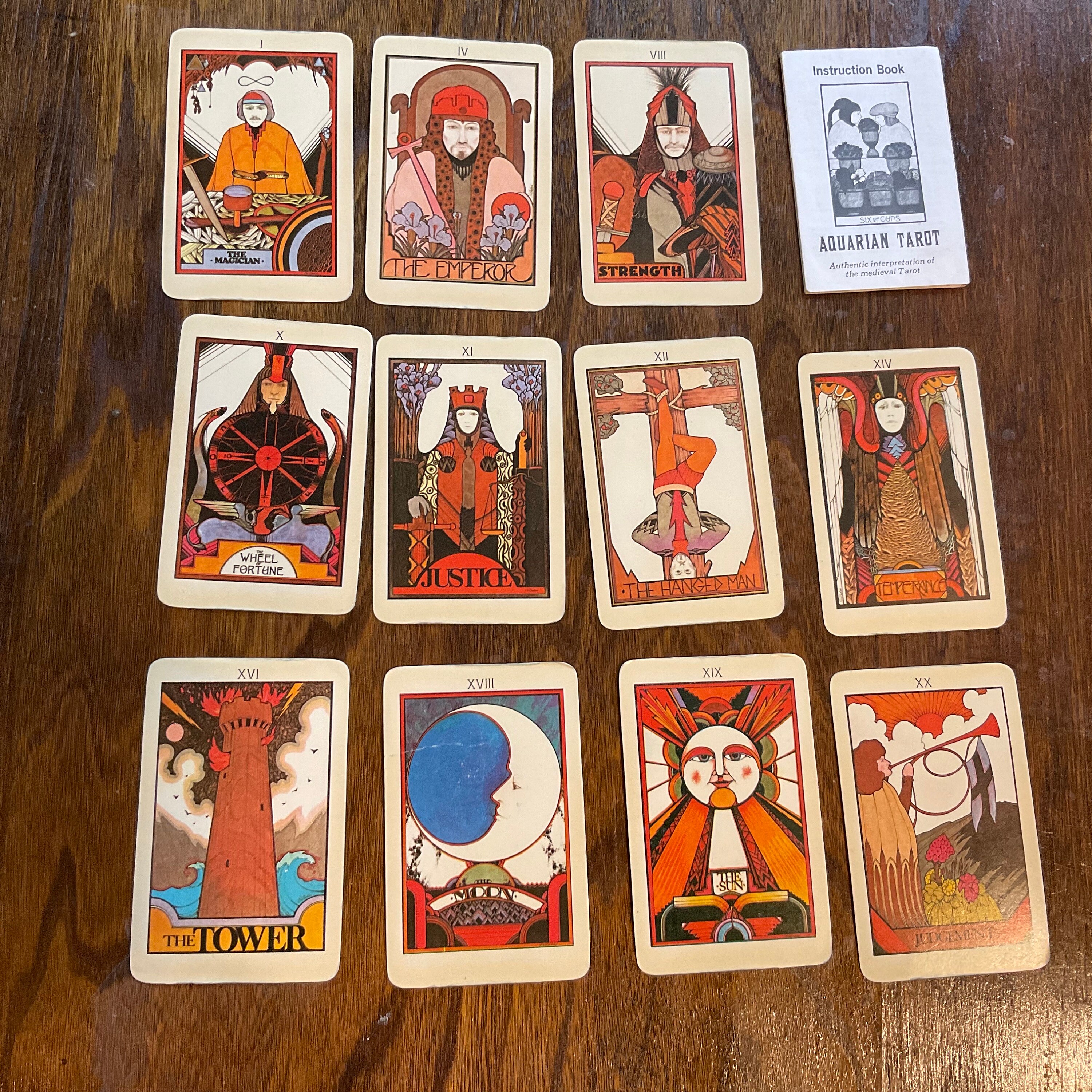 Tarot Replacement Card Aquarian Tarot (dark Tone) Used