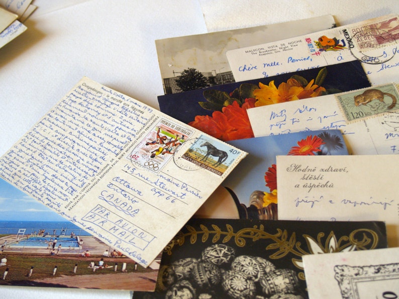 Used Postcards 12 Pc Vintage Handwritten Messages to Family Etsy