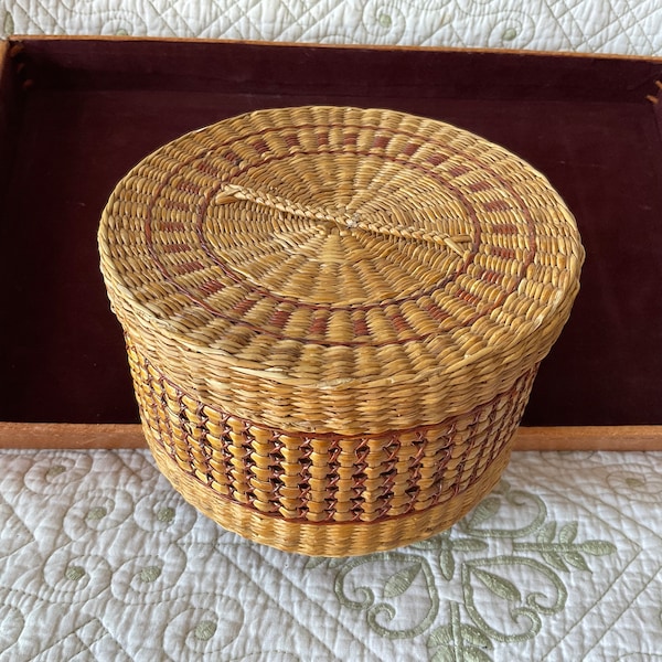 Woven Basket With Lid - Etsy