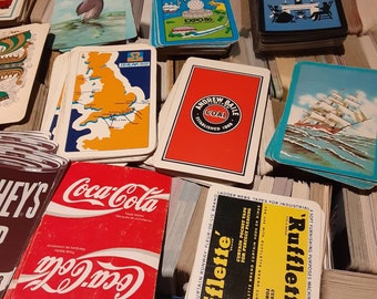 Big MIX playing cards 60 different back designs mixed cards for swap card scrapbook embelishments gift tags swap-bot trade tuck in pen pal