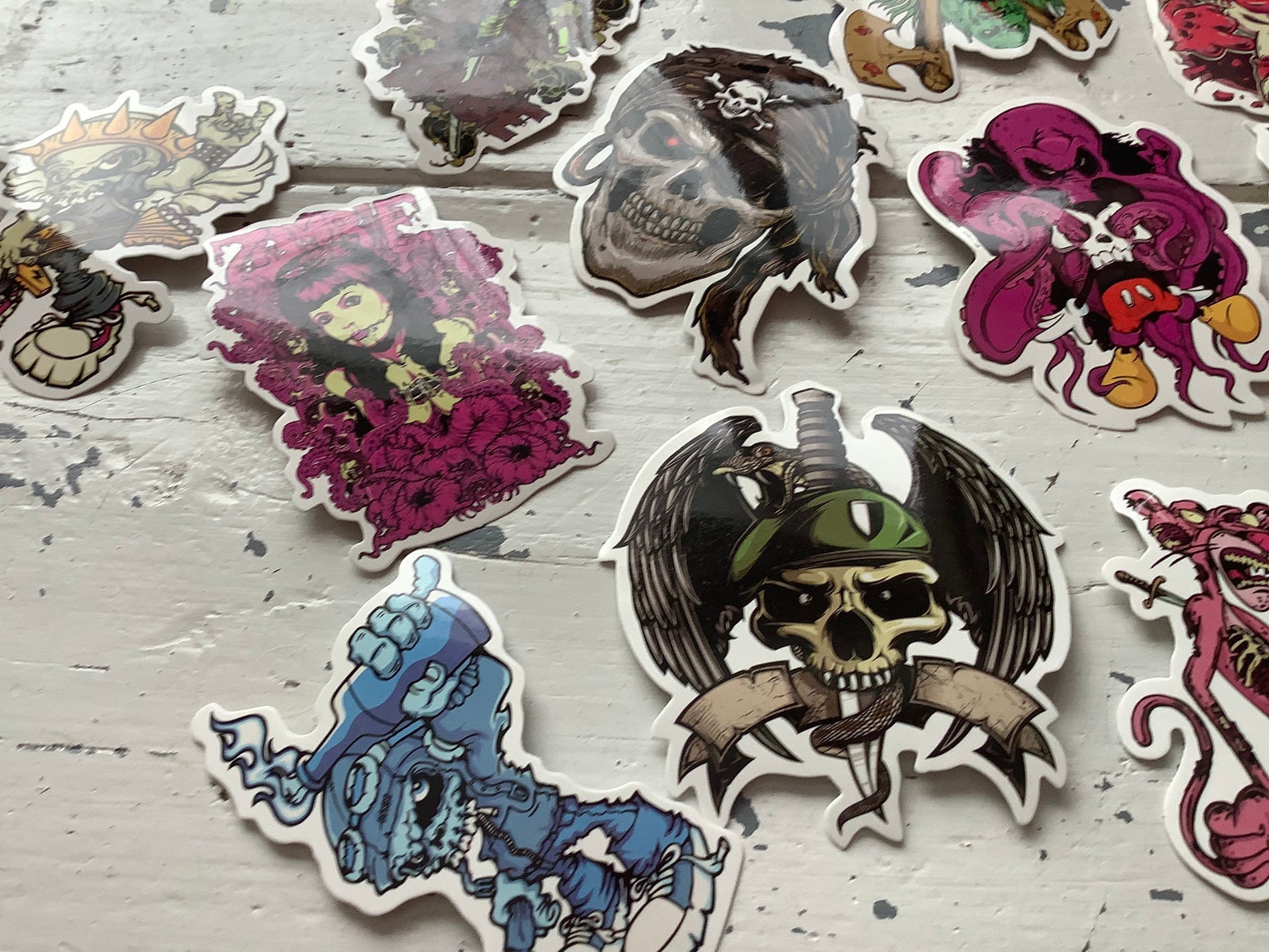 Grandi Adesivi In Vinile Cromato Die Cut Per Auto Con Biohazard E Zombie