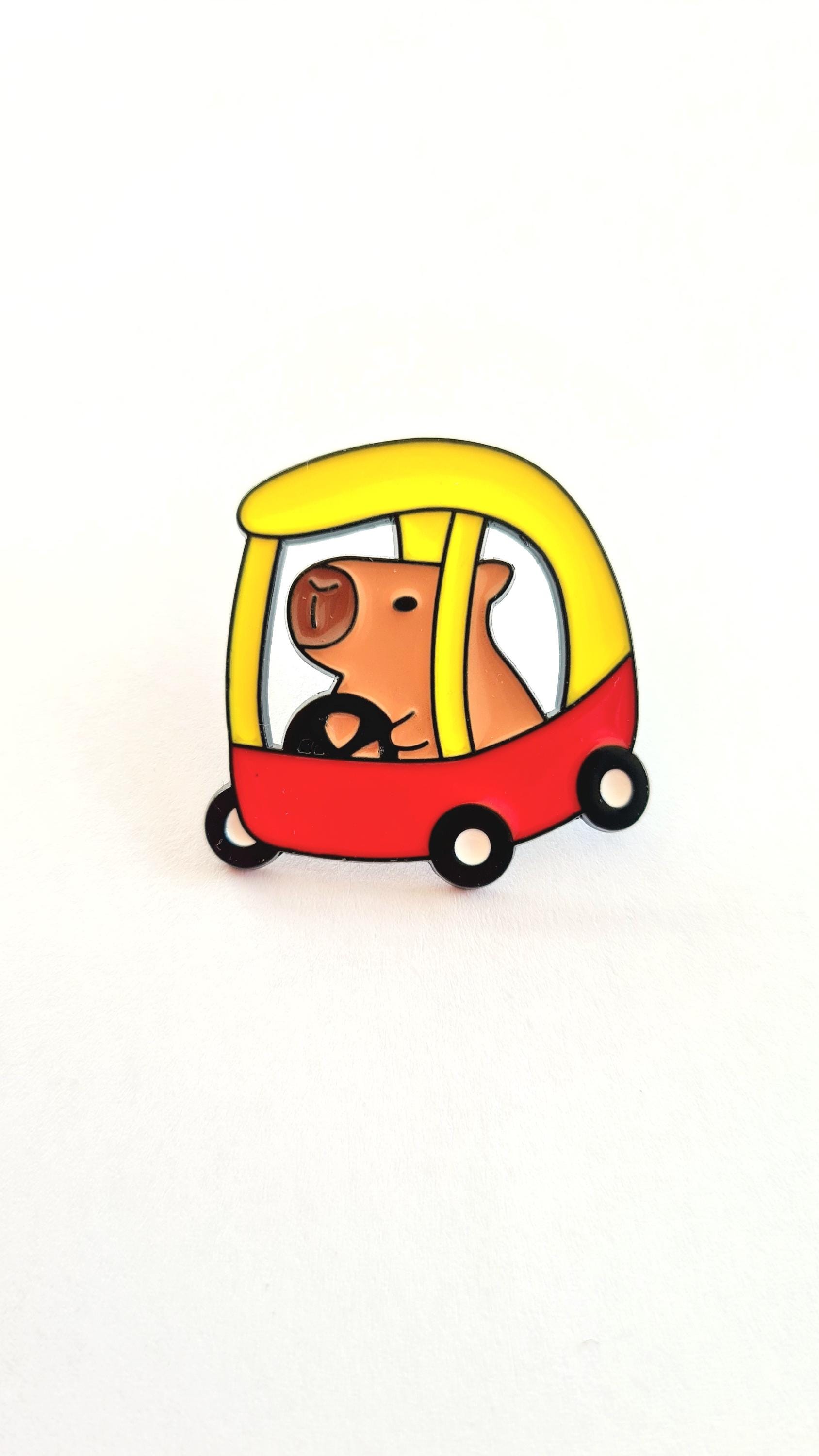 Capybara in the Car Pin, Cute Capybara Enamel Brooch - Etsy