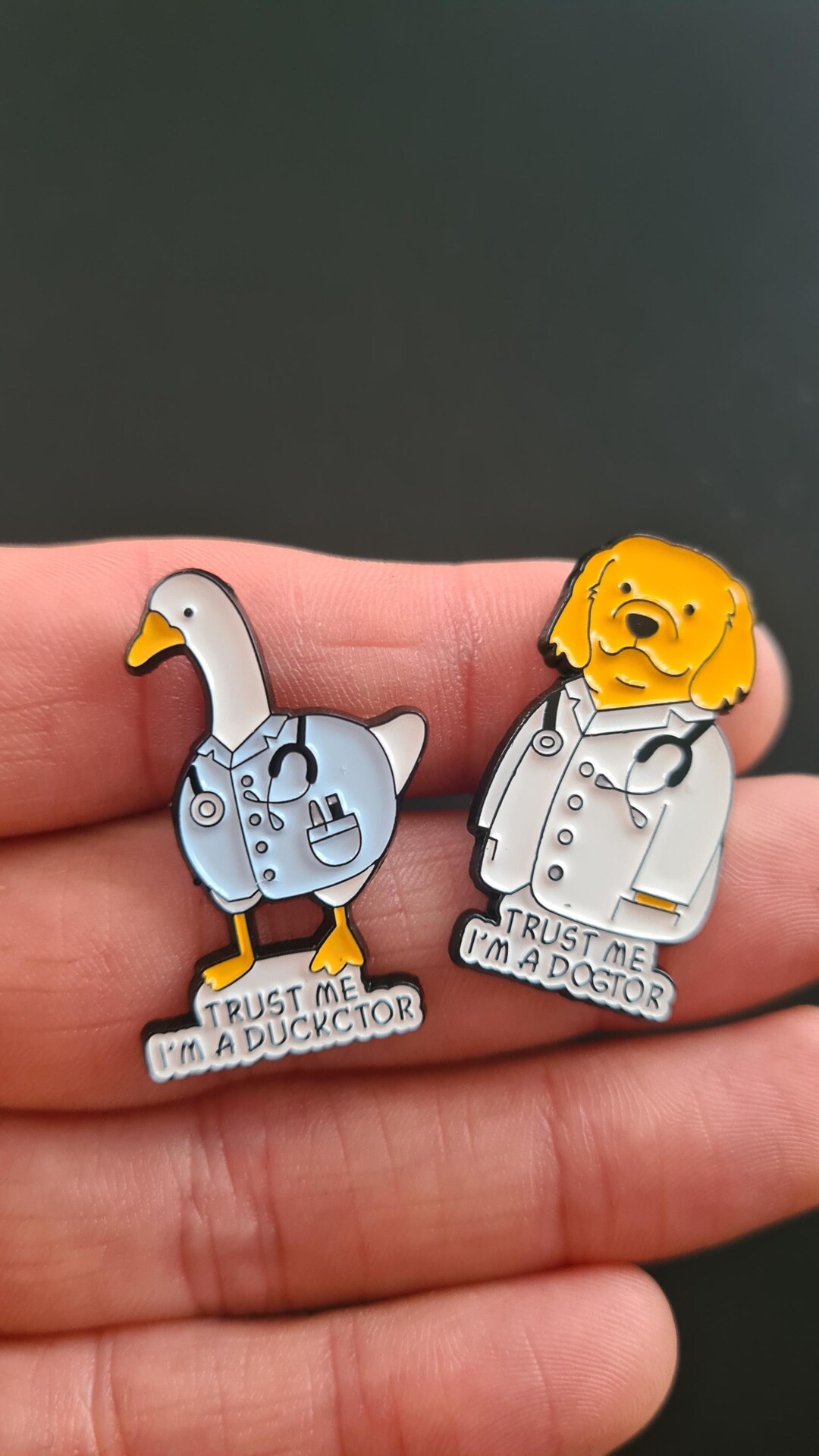 Funny Ducktor Dogtor Enamel Pin, Sarcastic Quote Badge, Humor Gift - Etsy