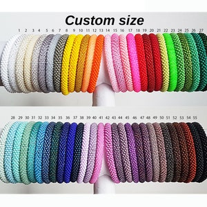 Crochet bracelets, Nepal Style Bracelet, Solid Colors, Roll on bracelet, All Sizes Bangle