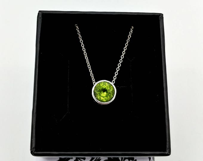 Sterling Silver Floating Peridot Necklace
