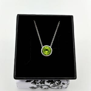 Sterling Silver Floating Peridot Necklace