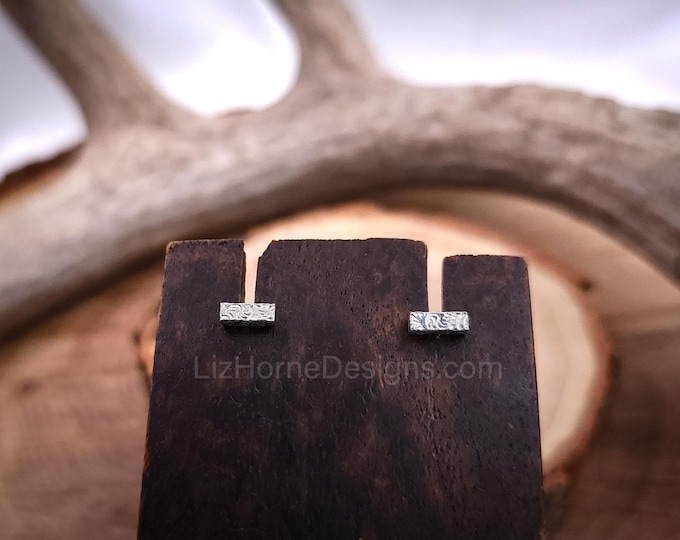 Sterling Silver Flourish Texture Studs