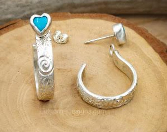 Silver Floral Pattern Earring Jackets