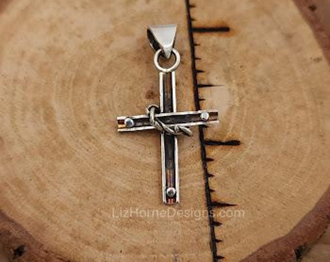 Sterling Silver Thorned Cross